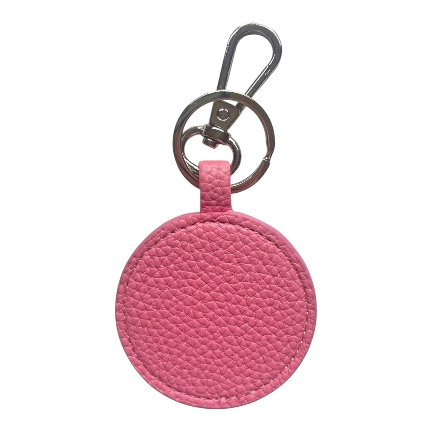 Barbie Pink Pebbled Self Finishing Round Key Fob
