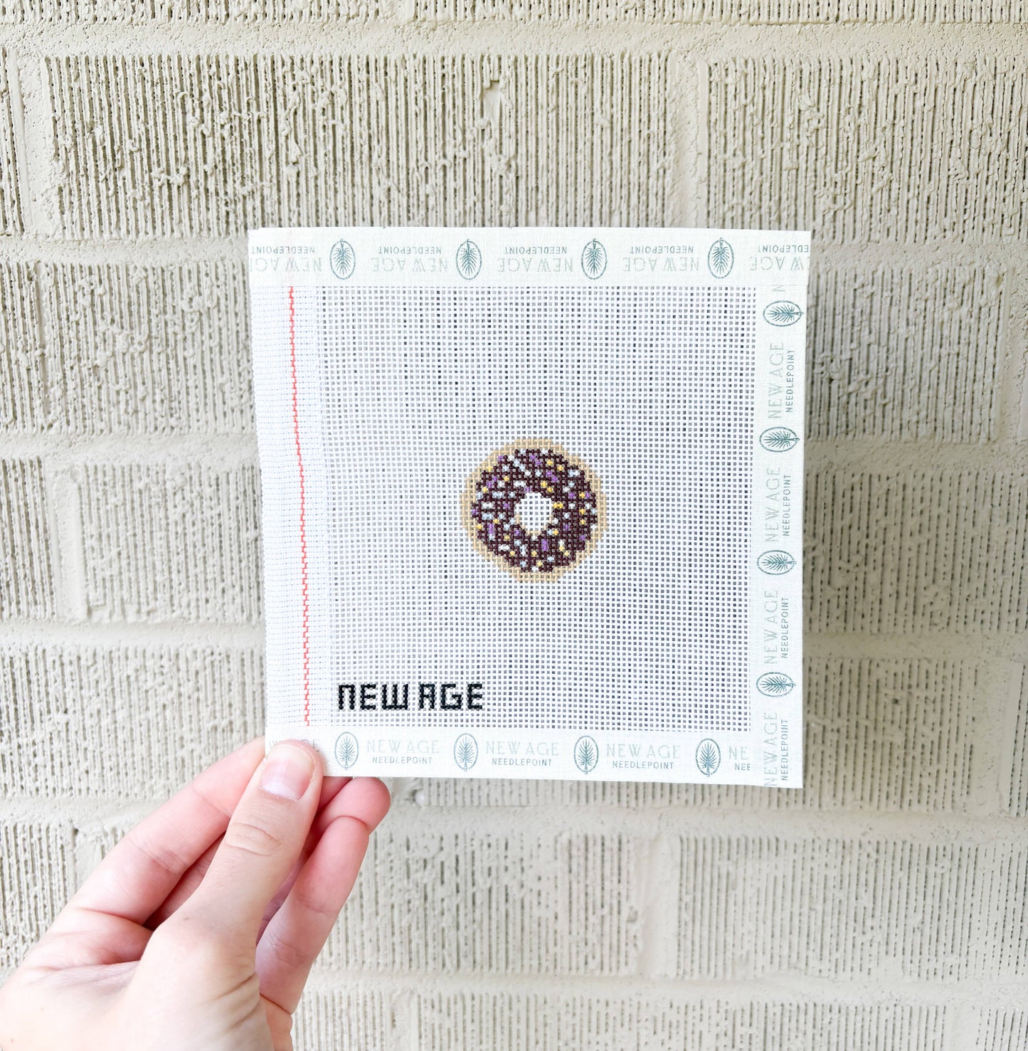 Mini Sprinkled Donut Hand-painted Canvas - 18 Mesh Canvas