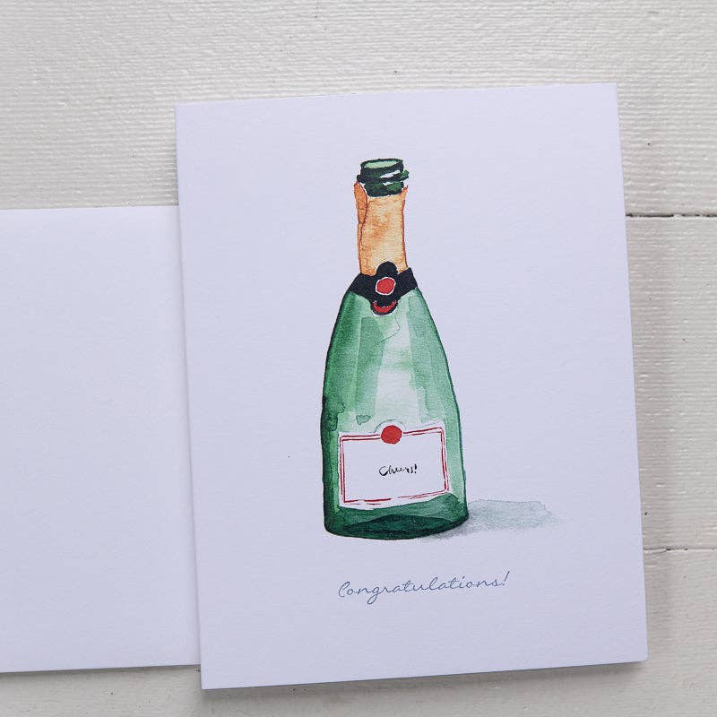 Champagne Congratulations Note Card (Single Card)