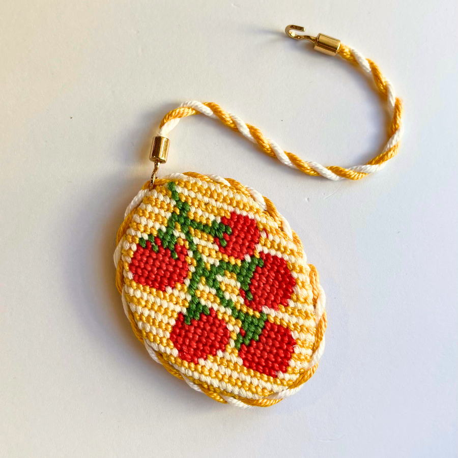 Tomato Charm Hand Painted Needlepoint Canvas - 13 Mesh Needlepoint