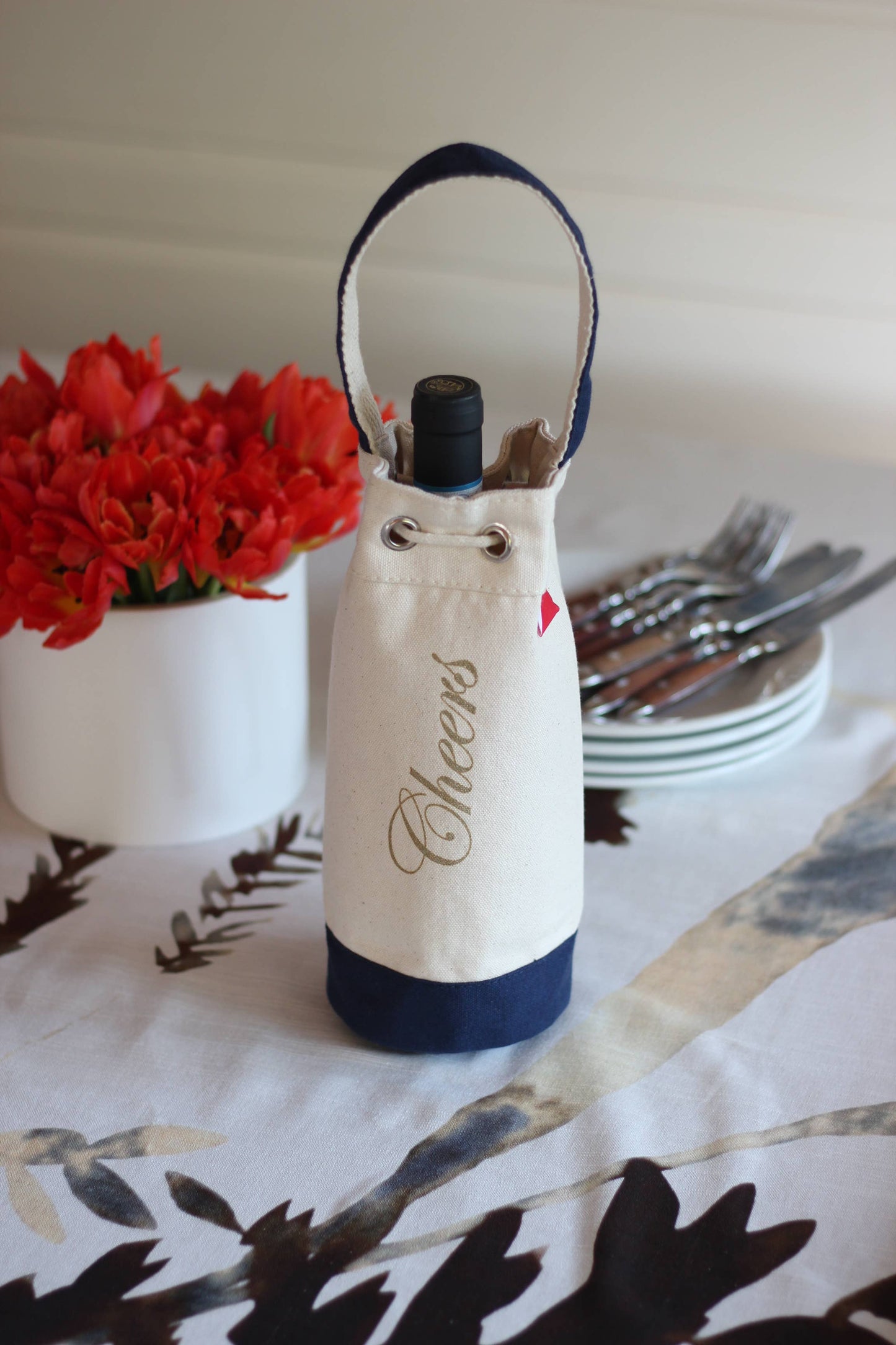 Navy: Single Wine Canvas