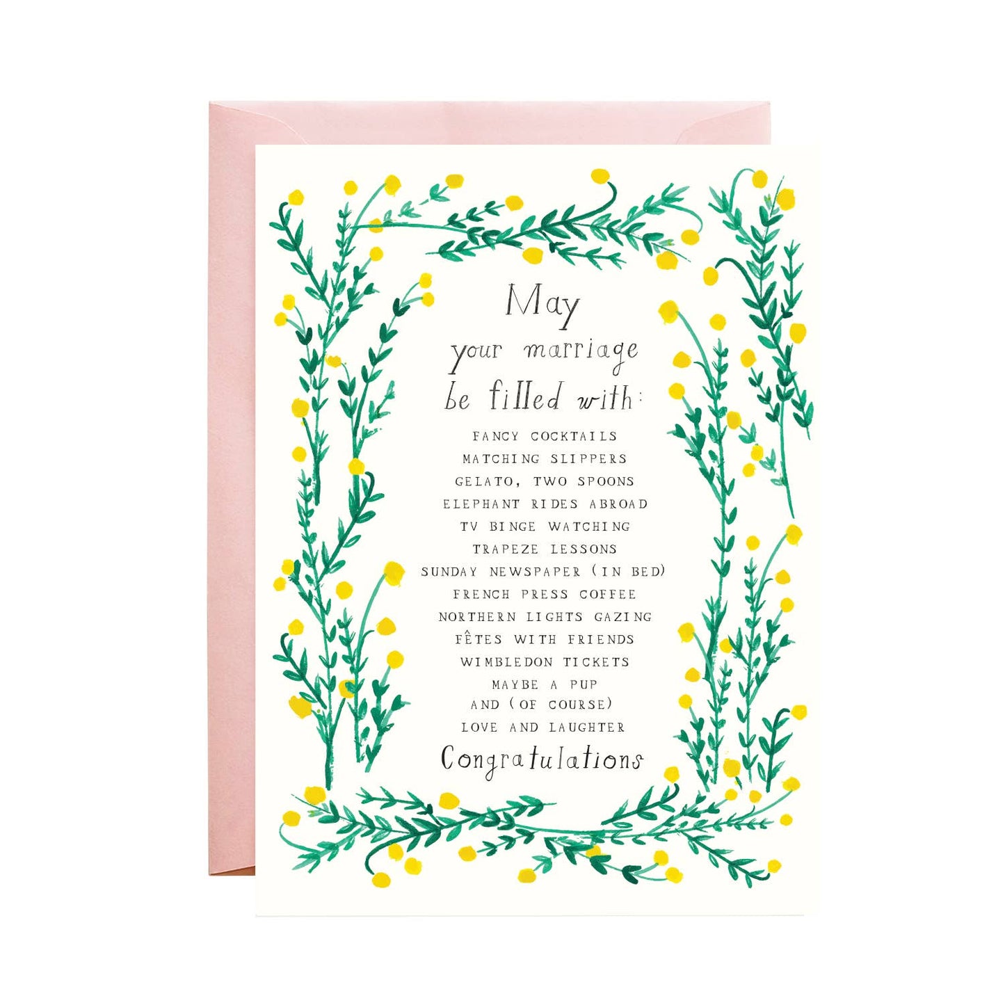 Laughter and Bubbly - Wedding Greeting Card