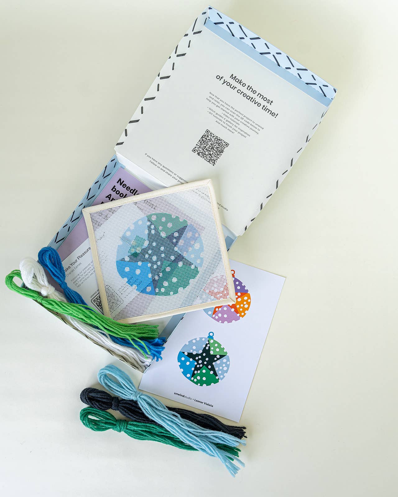 Green & Orange Snowing Night Needlepoint Kit: Complete Needlepoint Kit / Orange