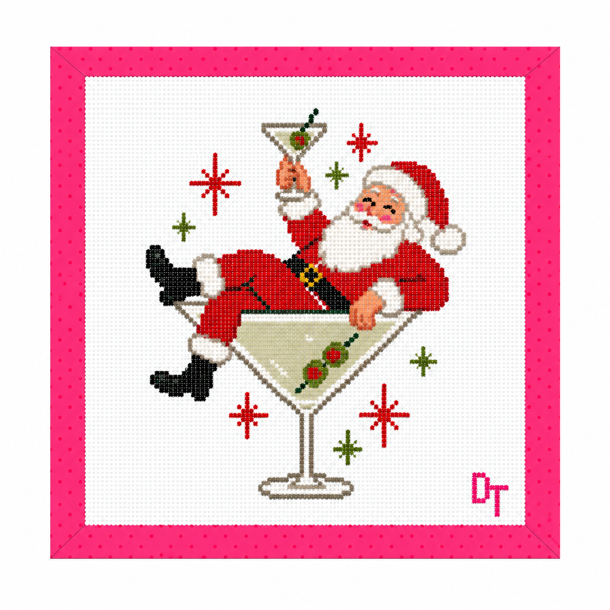 Santa’s Happy Hour - 18 Mesh Needlepoint Canvas