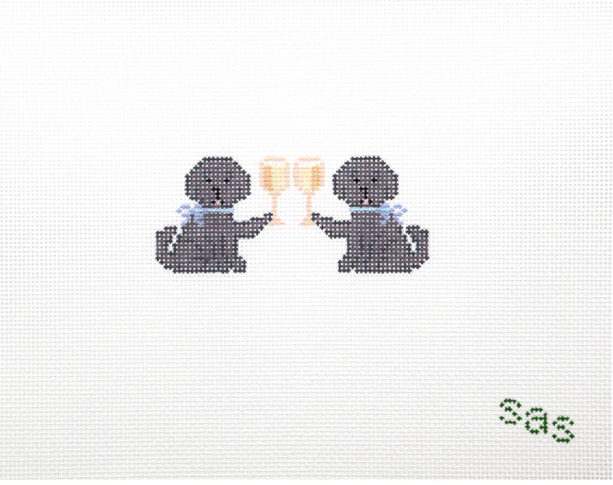 Black Lab Drinking Buddies