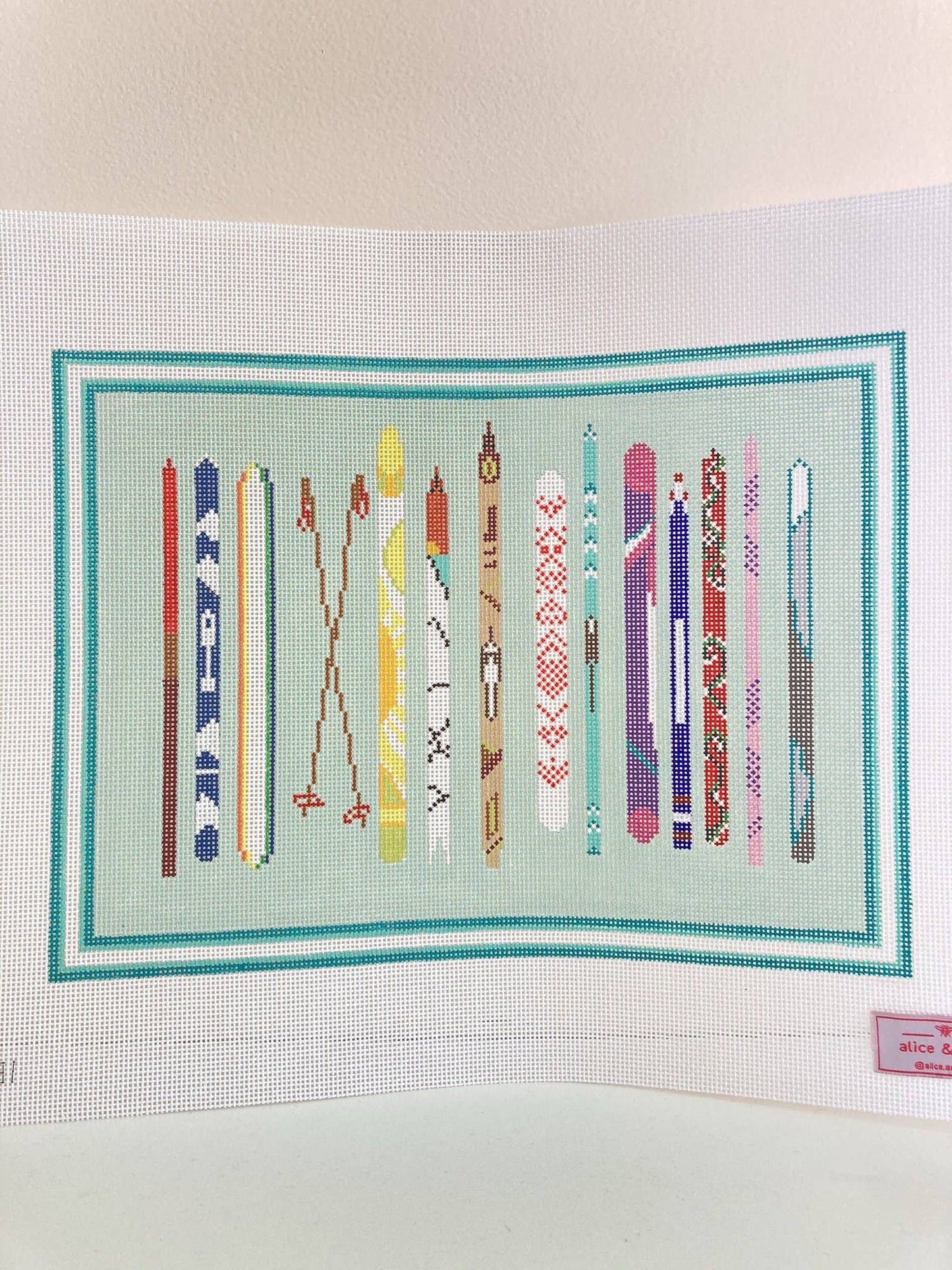 Colorful Ski Needlepoint Canvas