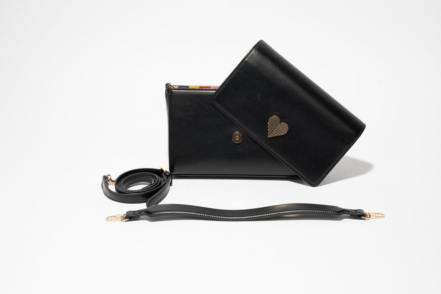 Convertible Clutch Crossbody - Black/Cream
