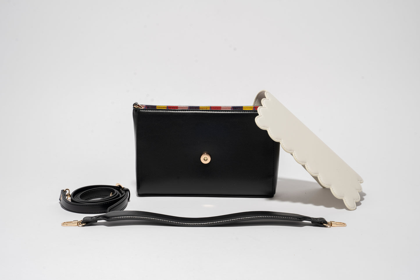 Convertible Clutch Crossbody - Black/Cream