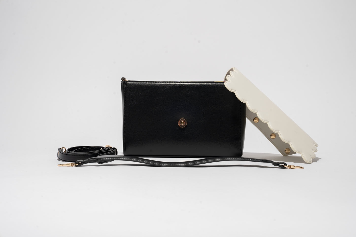 Convertible Clutch Crossbody - Black/Cream