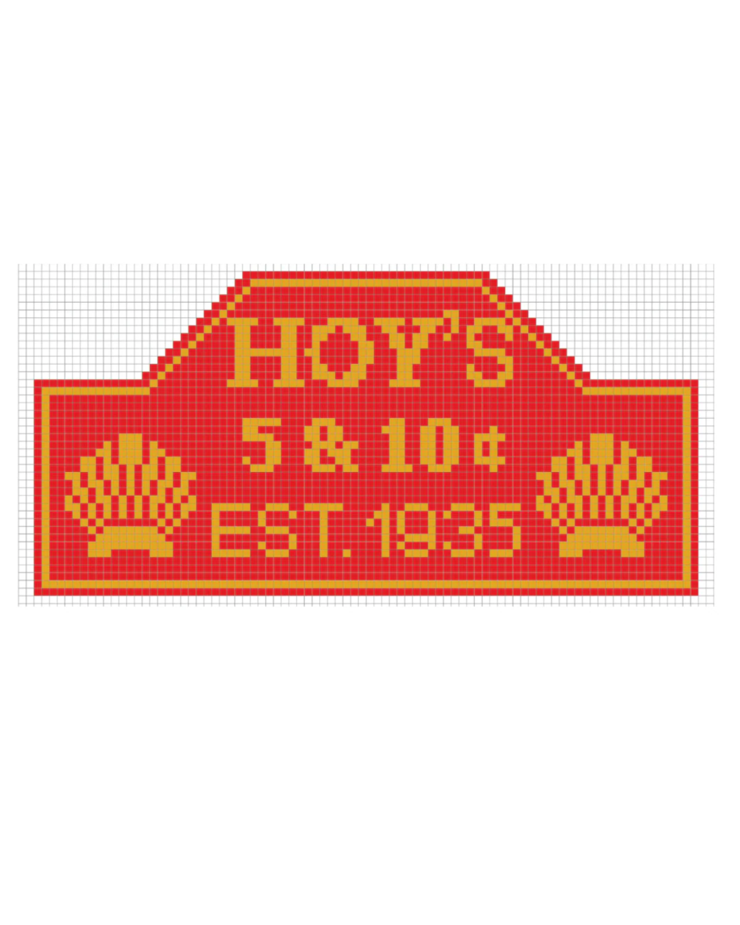 Hoy's 5 & 10 Needlepoint canvas