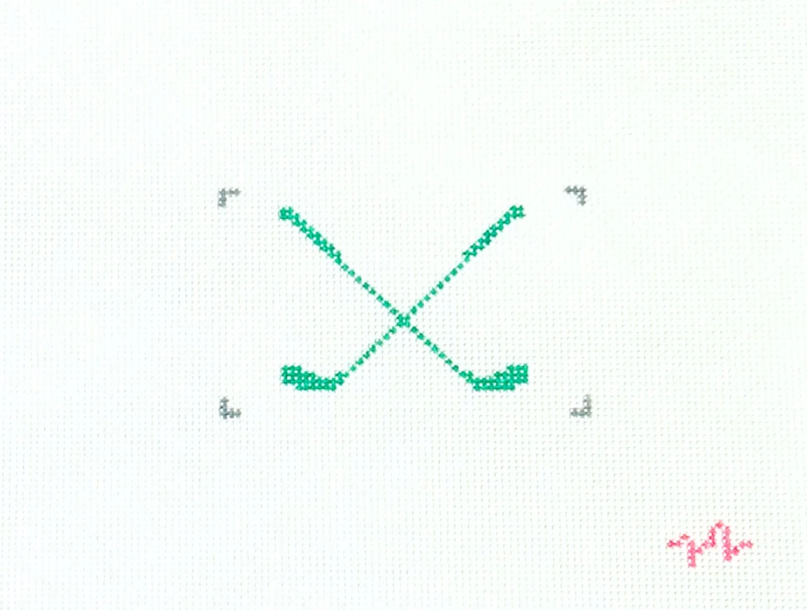 Golf 18 Mesh Needlepoint Canvas for Luggage Tag