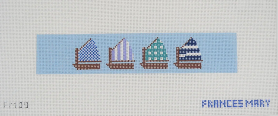 Sailboat Key Fob - 18 Mesh Canvas
