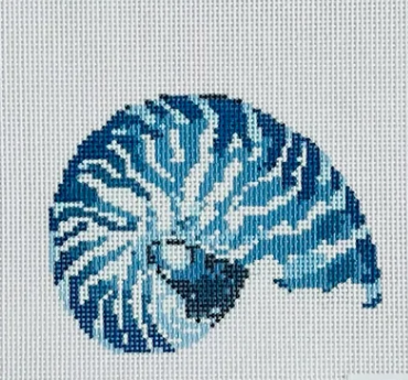 Blue Mini Nautilus - 18 mesh Needlepoint Canvas