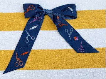 Navy Needlepoint Twilly - Silk Scarf