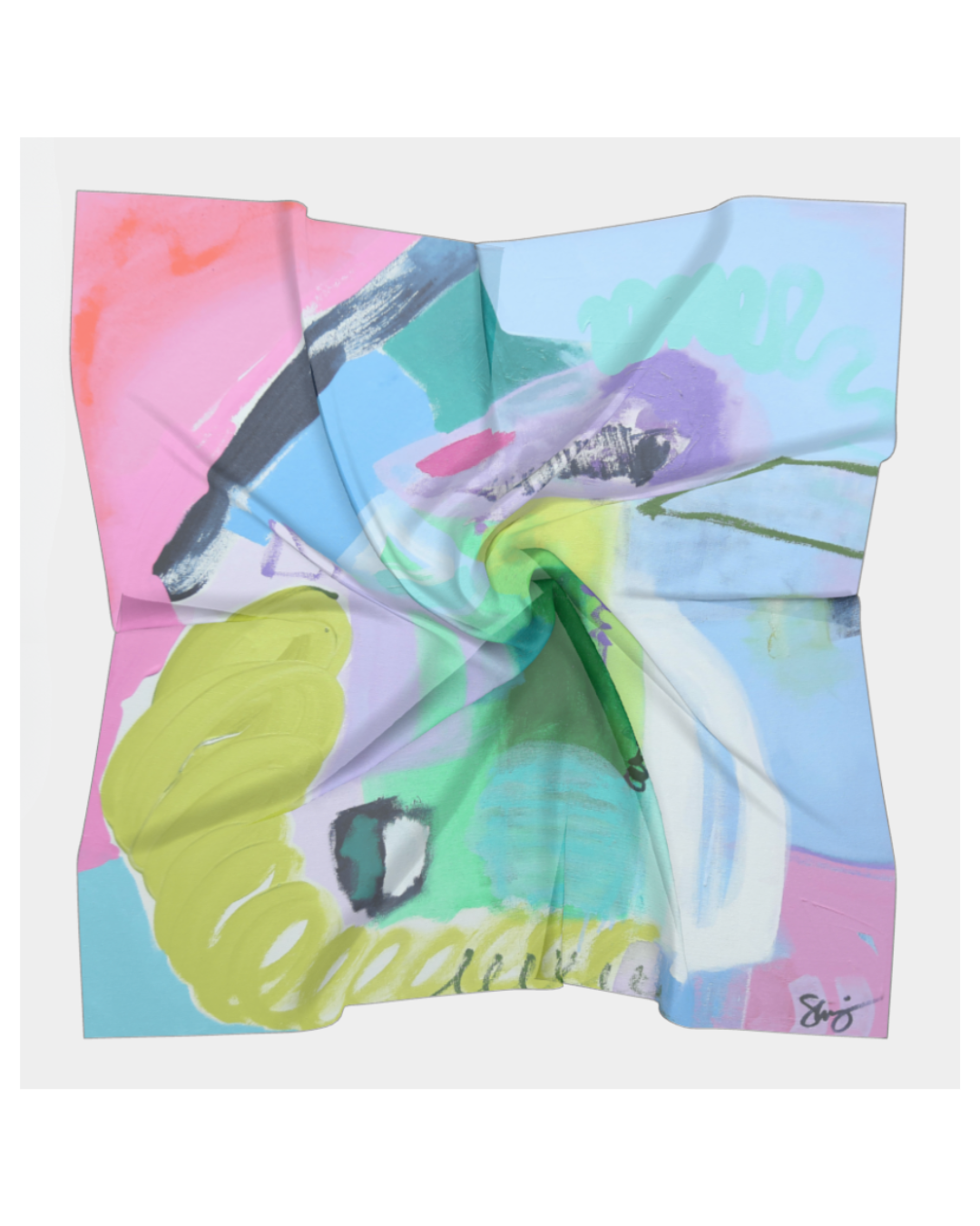 Samantha Jezek Art x B. Hartzell - Abstract Silk Scarf - PRE-ORDER - SHIPS IN NOVEMBER