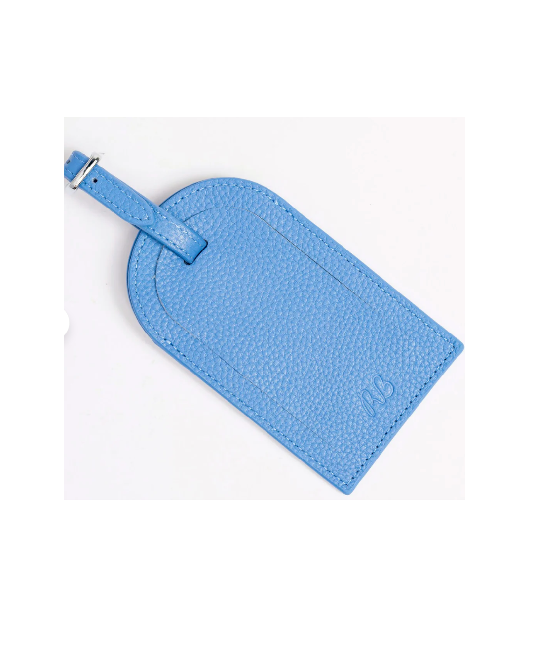 Needlepoint Luggage Tag - Cadet Blue