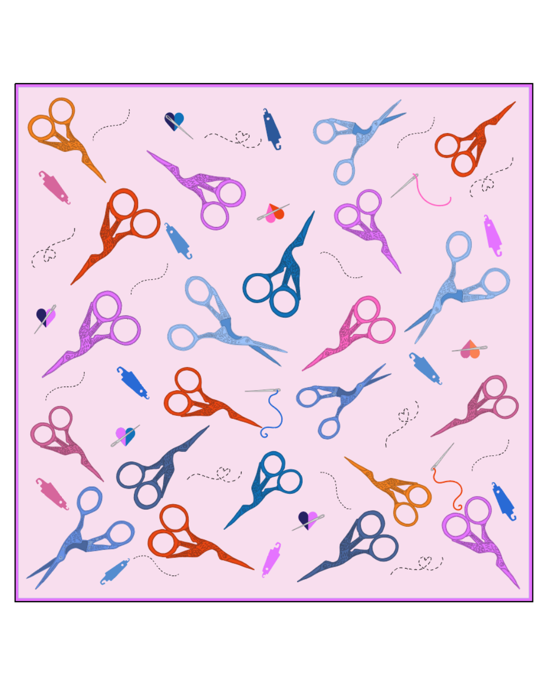In My Stitching Era - Silk Scarf - 20"