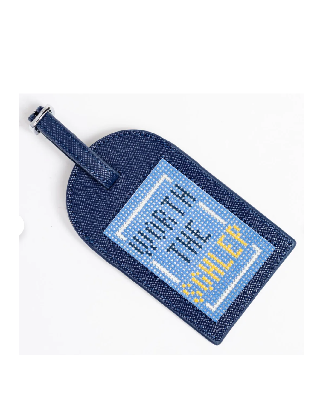 Worth The Schlep Needlepoint Luggage Tag