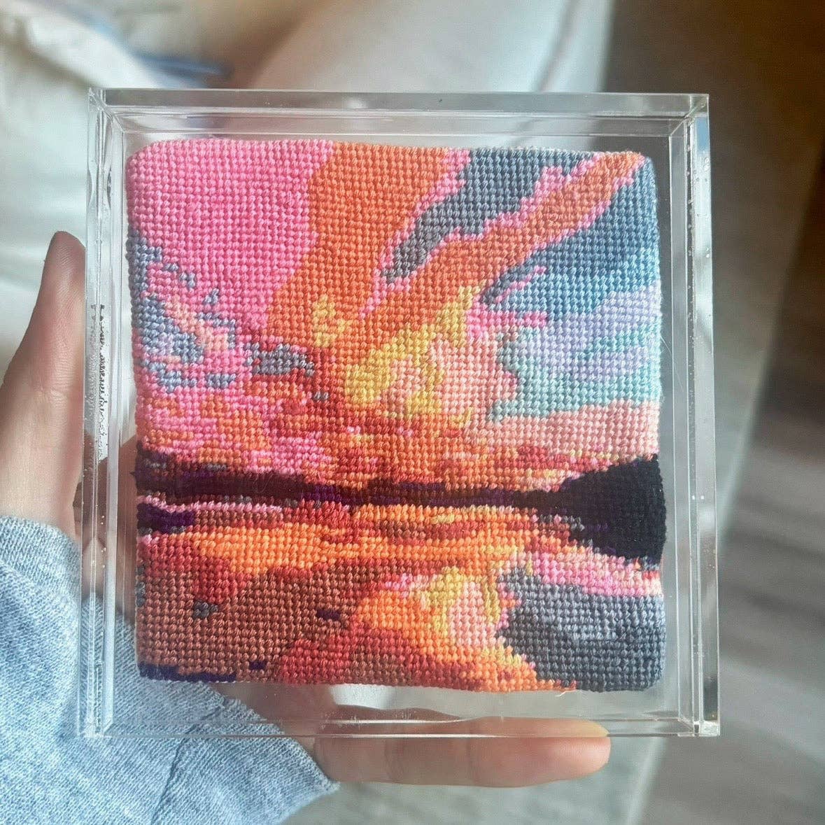 Sunset over WaterNeedlepoint Canvas - 18 mesh