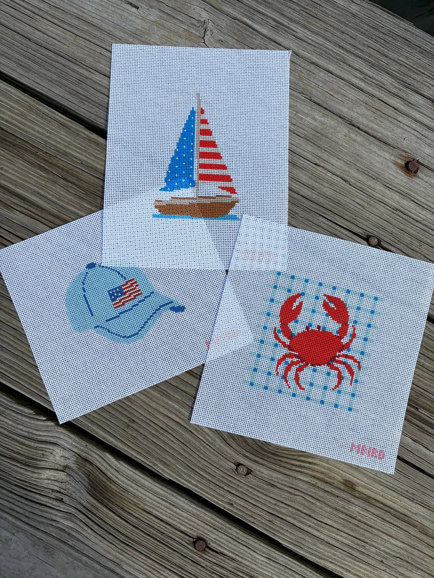 Crab Picnic 13 Mesh handpainted canvas