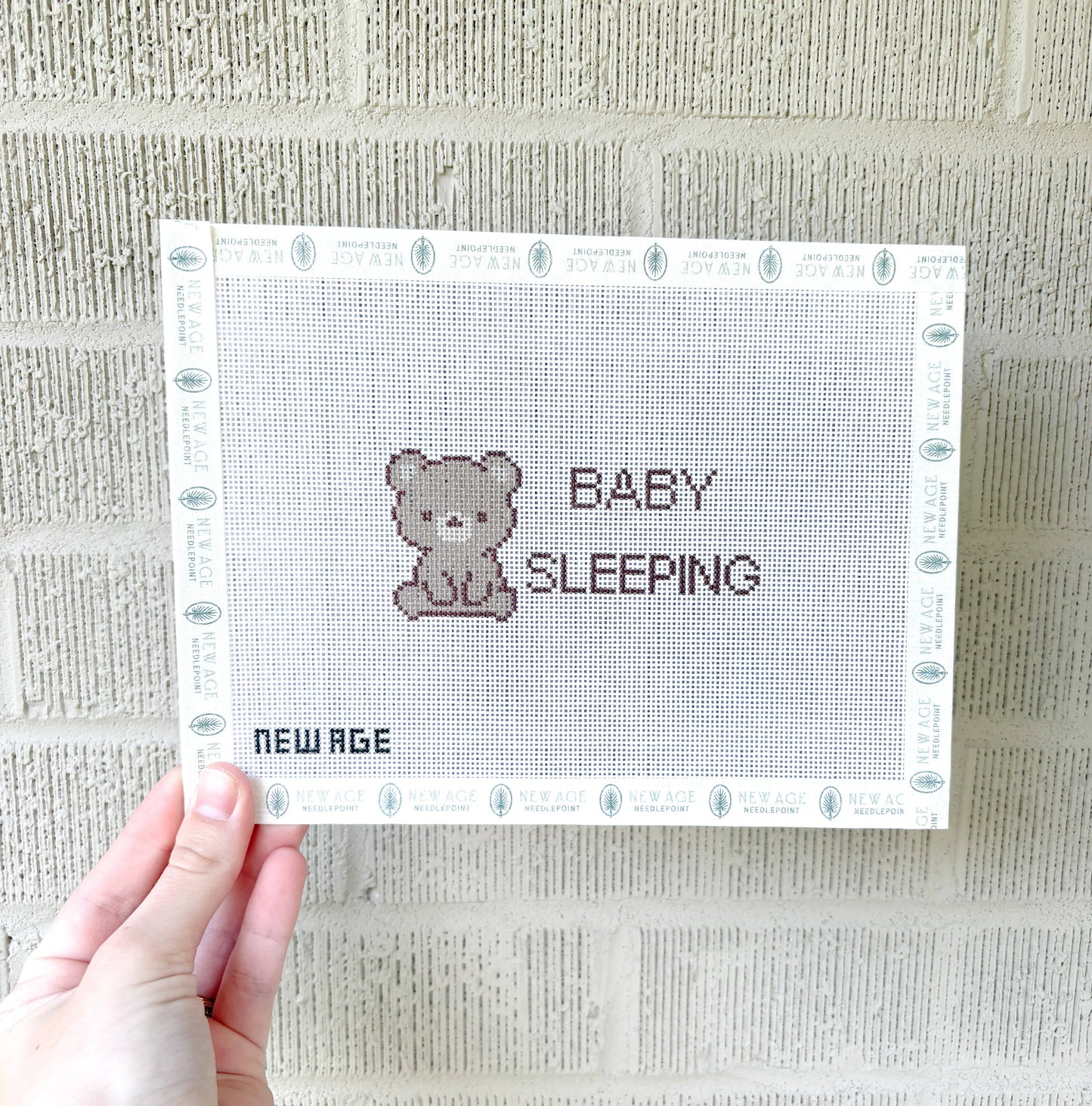 Baby Sleeping Bear Canvas - 18 Mesh Needlepoint Canvas