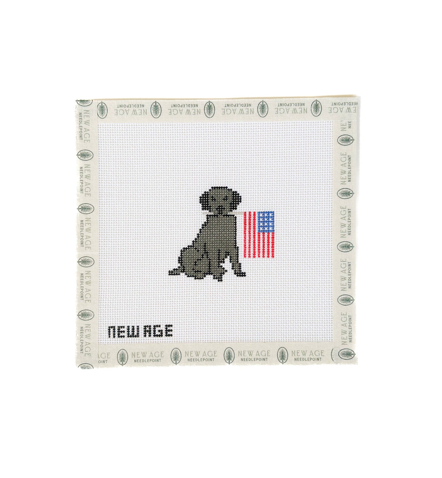 Patriotic Black Lab Canvas - 18 Mesh Needlepoint Canvas