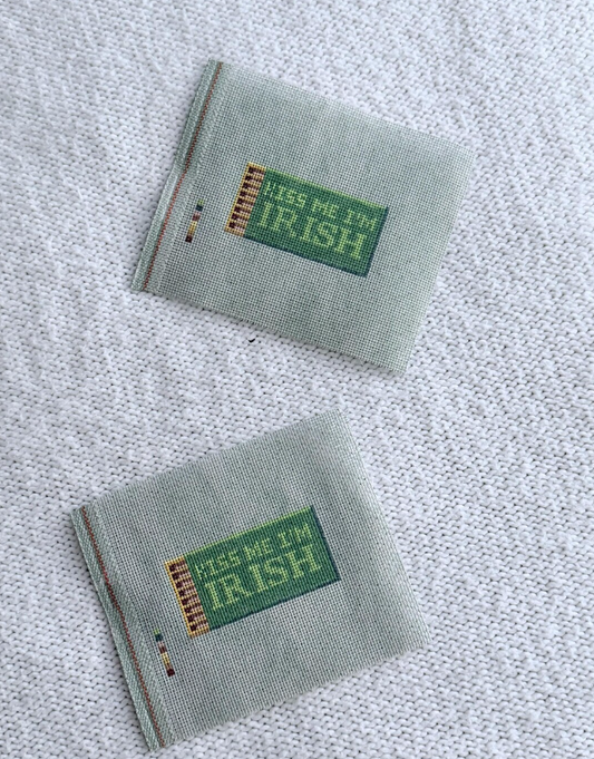 Kiss Me I'm Irish Matchbox Needlepoint Handpainted Canvas
