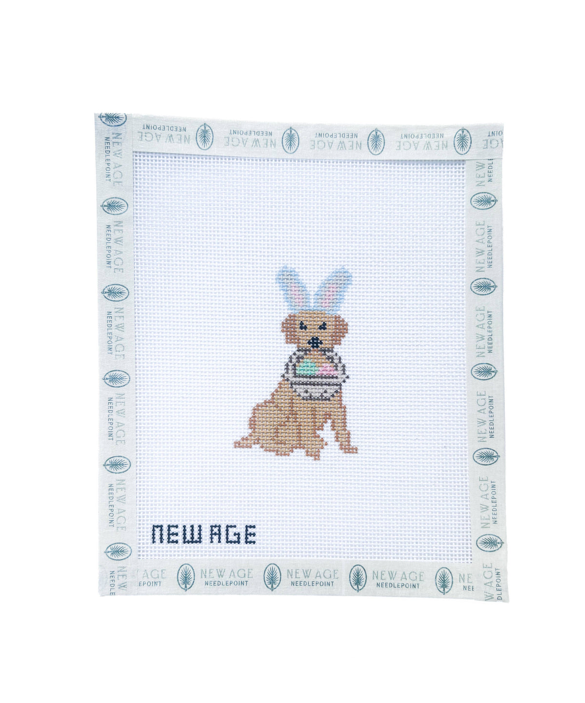 Easter Golden Retriever  - 18 Mesh Needlepoint Canvas