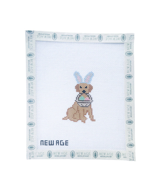 Easter Golden Retriever  - 18 Mesh Needlepoint Canvas