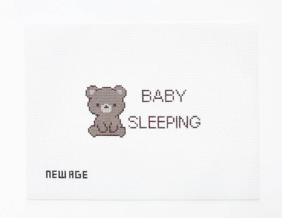 Baby Sleeping Bear Canvas - 18 Mesh Needlepoint Canvas