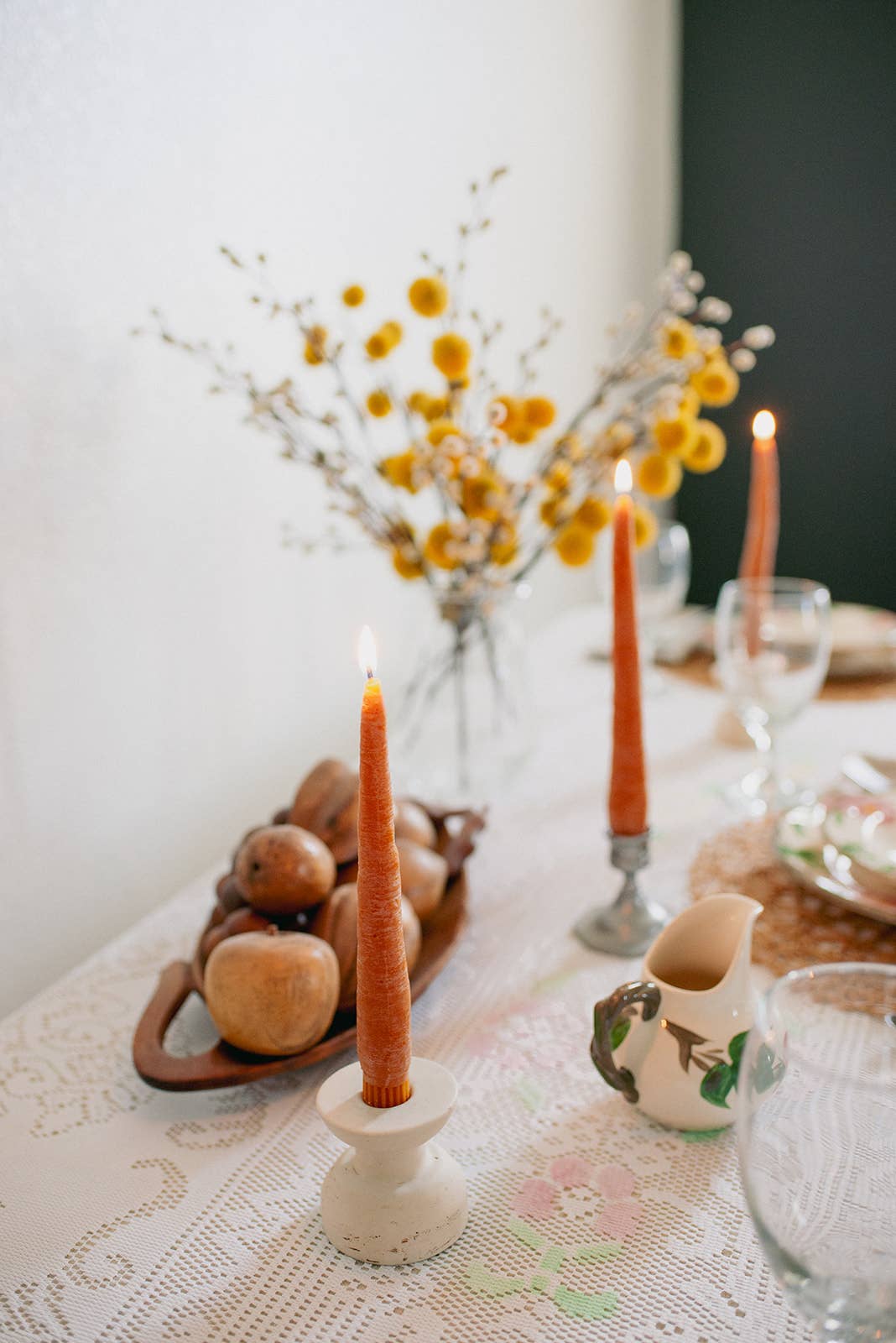 CARROT TAPER CANDLE PAIR - 2