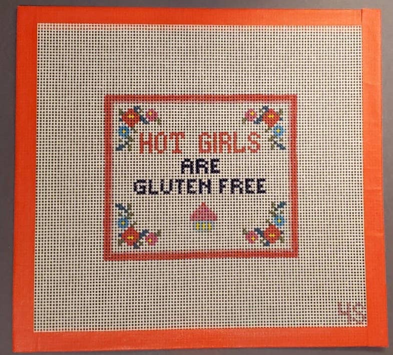 Hot Girls Are Gluten Free  - 14 Mesh Needlepoint Canvas