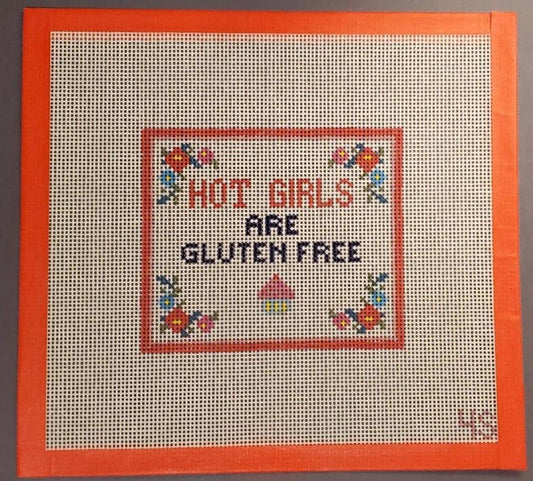 Hot Girls Are Gluten Free  - 14 Mesh Needlepoint Canvas