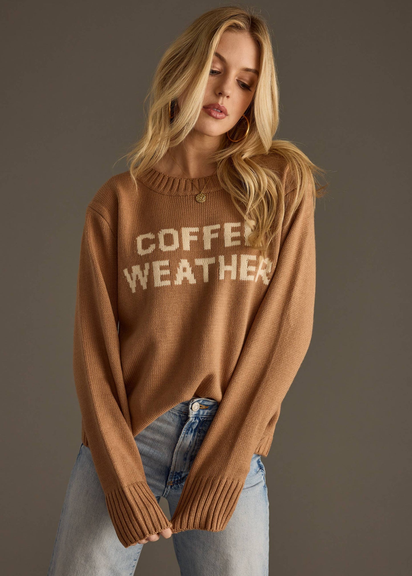 Lt. Brown Coffee Weather Sweater