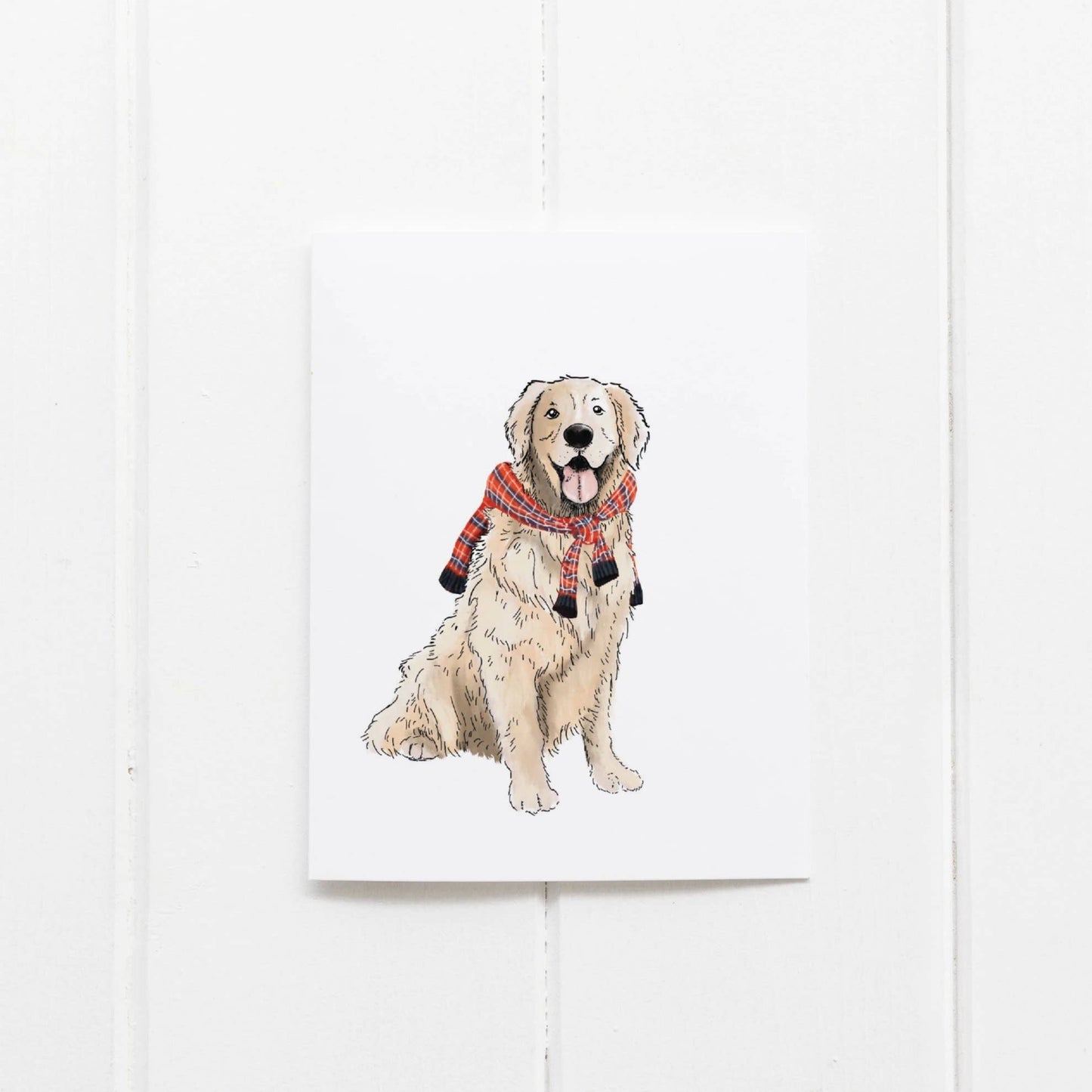 Xmas Preppy Retriever Greeting Card