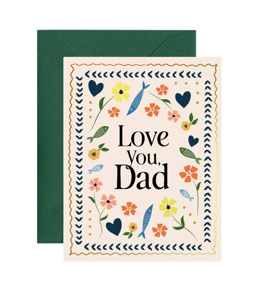 Mosaic Dad Floral Father's Day Greeting Card