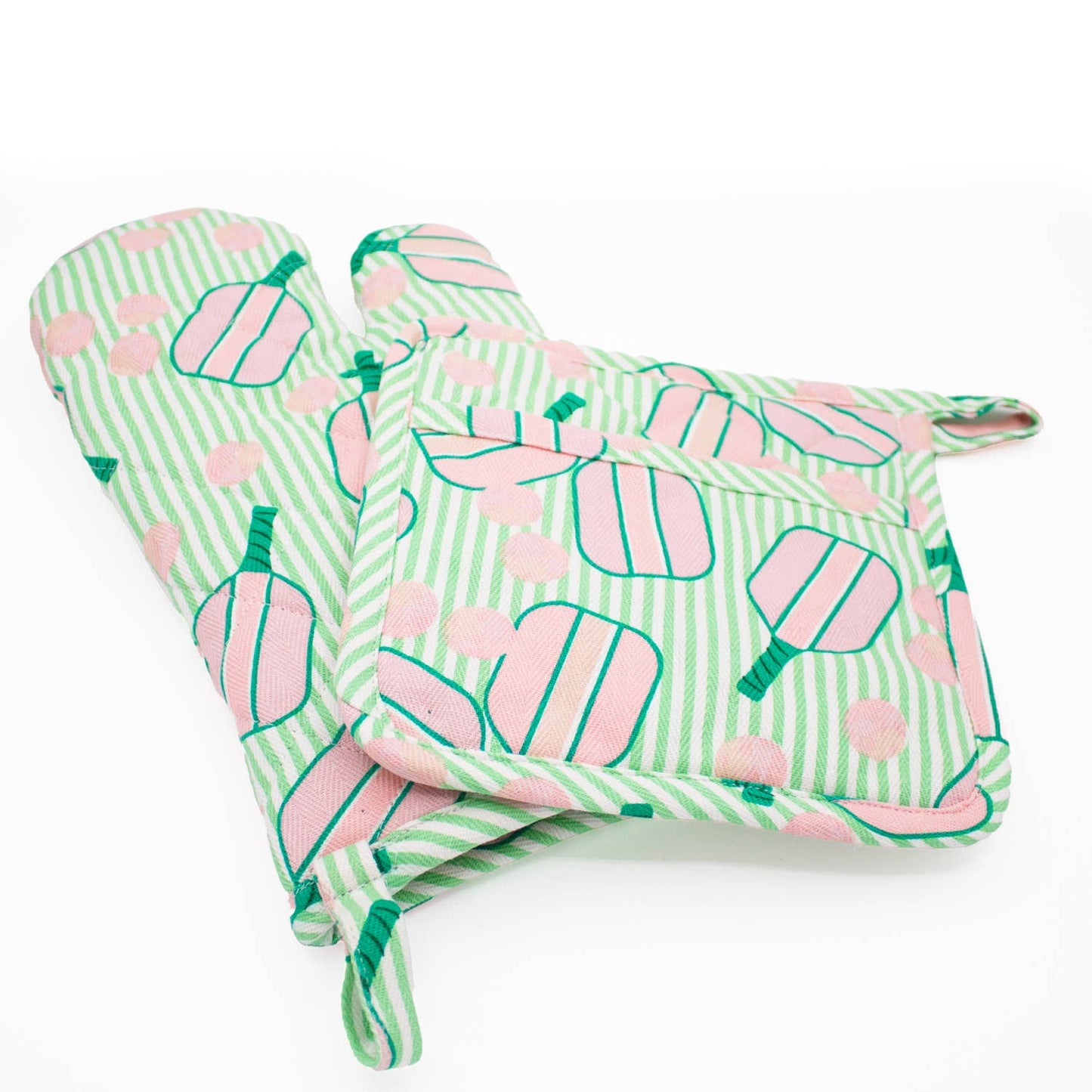 Pickleball Stripe Oven Mitt Set
