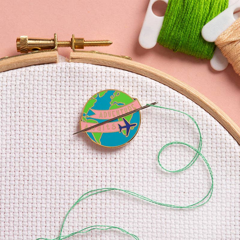 Adventure Awaits Globe Magnetic Needle Minder: Globe needle minder only