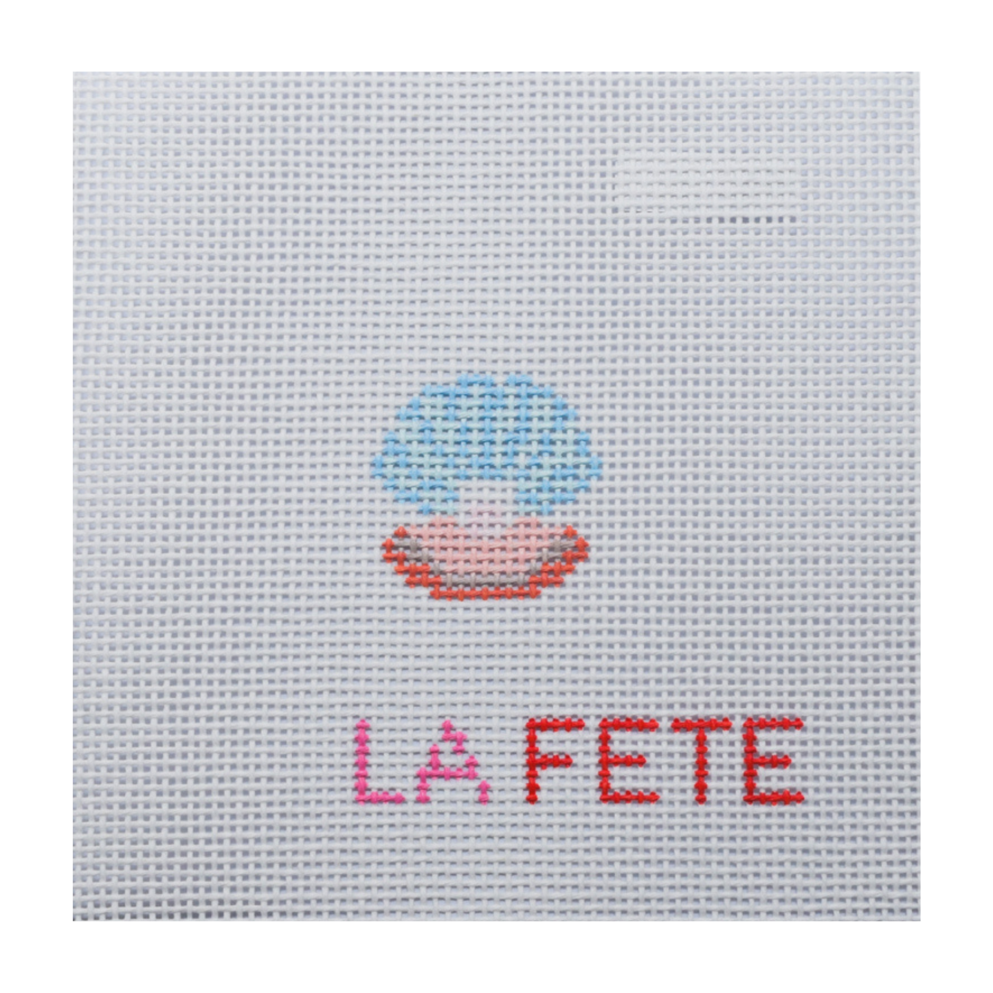 Glitter Oyster Shell with Pearl Hand Painted Needlepoint Canvas
