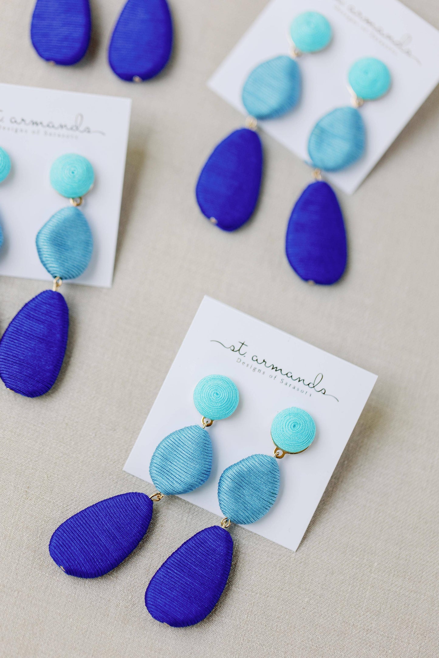 Blue Ombre Lido Statement Drop Earrings