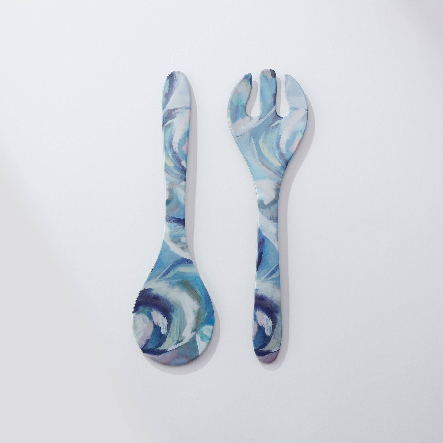Oyster - Melamine Salad Utensils - Flowing Shells
