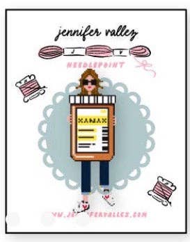 Anxiety Girl: Jennifer Vallez Needlepoint Needle Minders