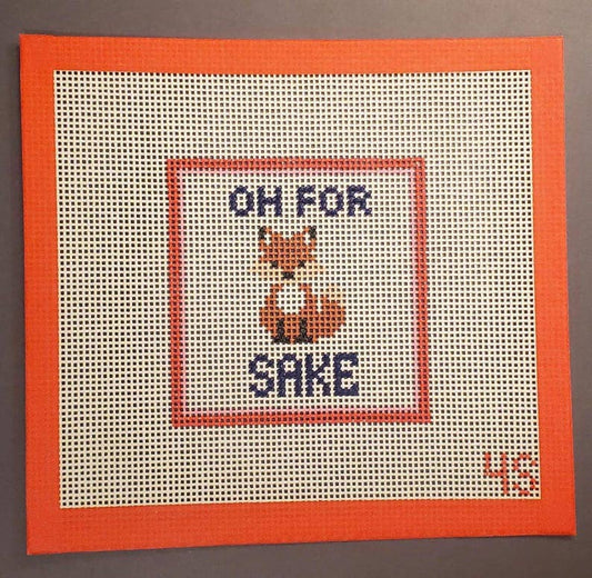 Needlepoint Subversive series Fox Sake hand painted canvas