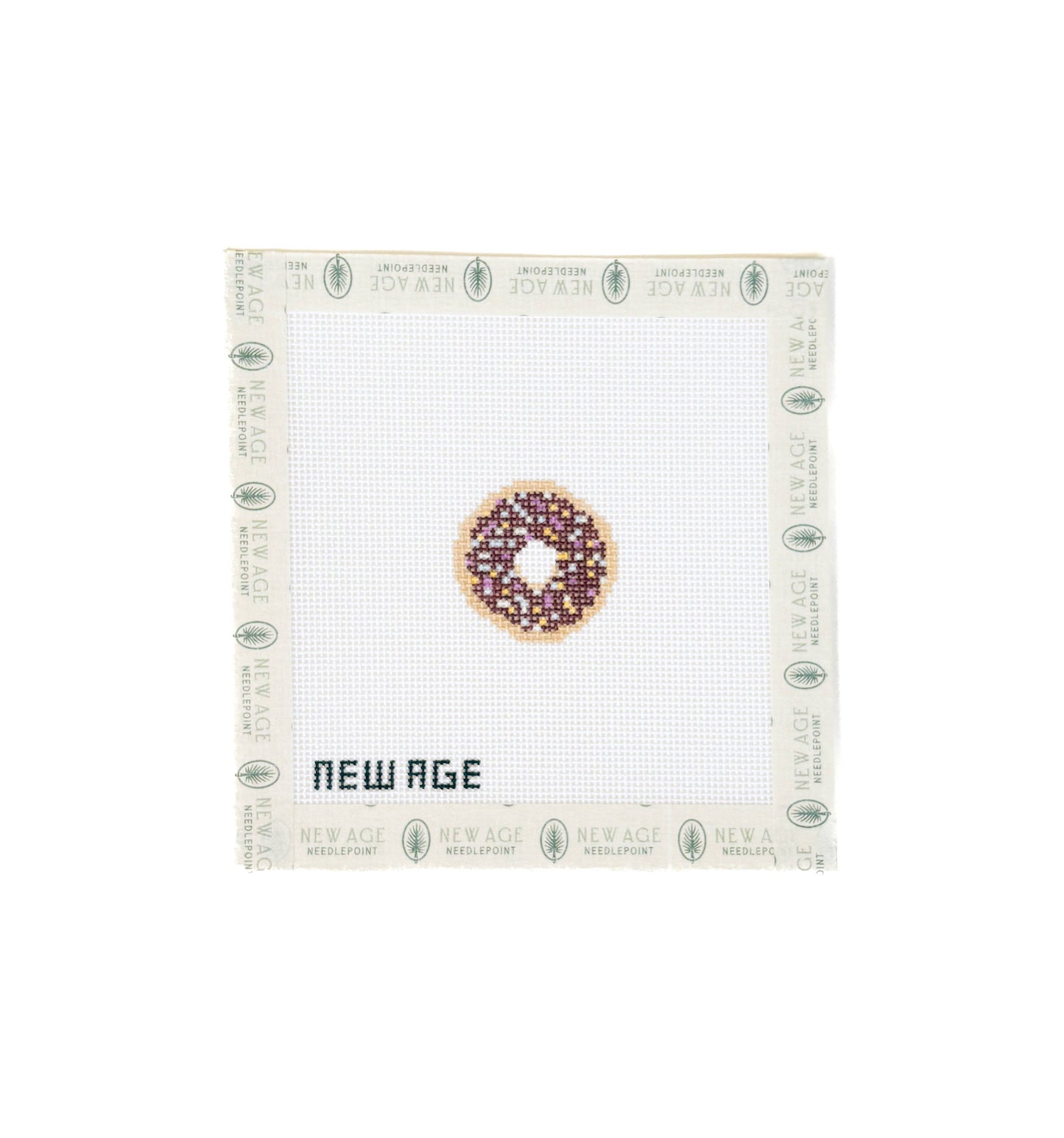 Mini Sprinkled Donut Hand-painted Canvas - 18 Mesh Canvas