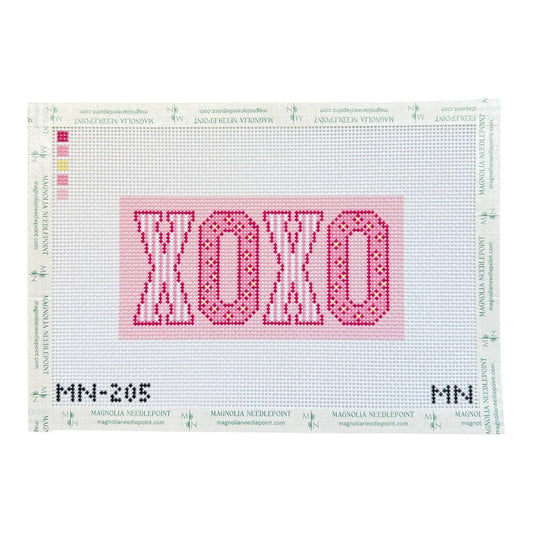 XOXO Pink Block Letters Insert - 13 Mesh Needlepoint Canvas