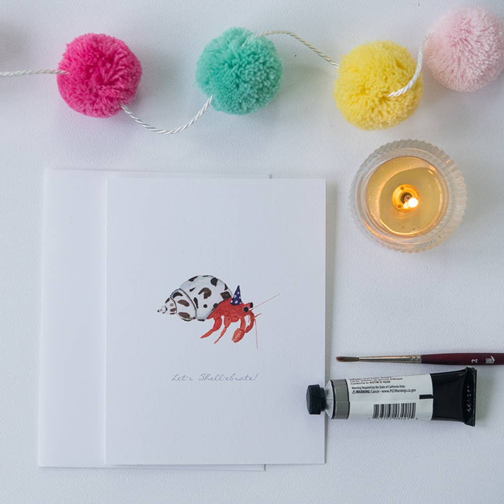 Hermit Crab Birthday Card: Single Card