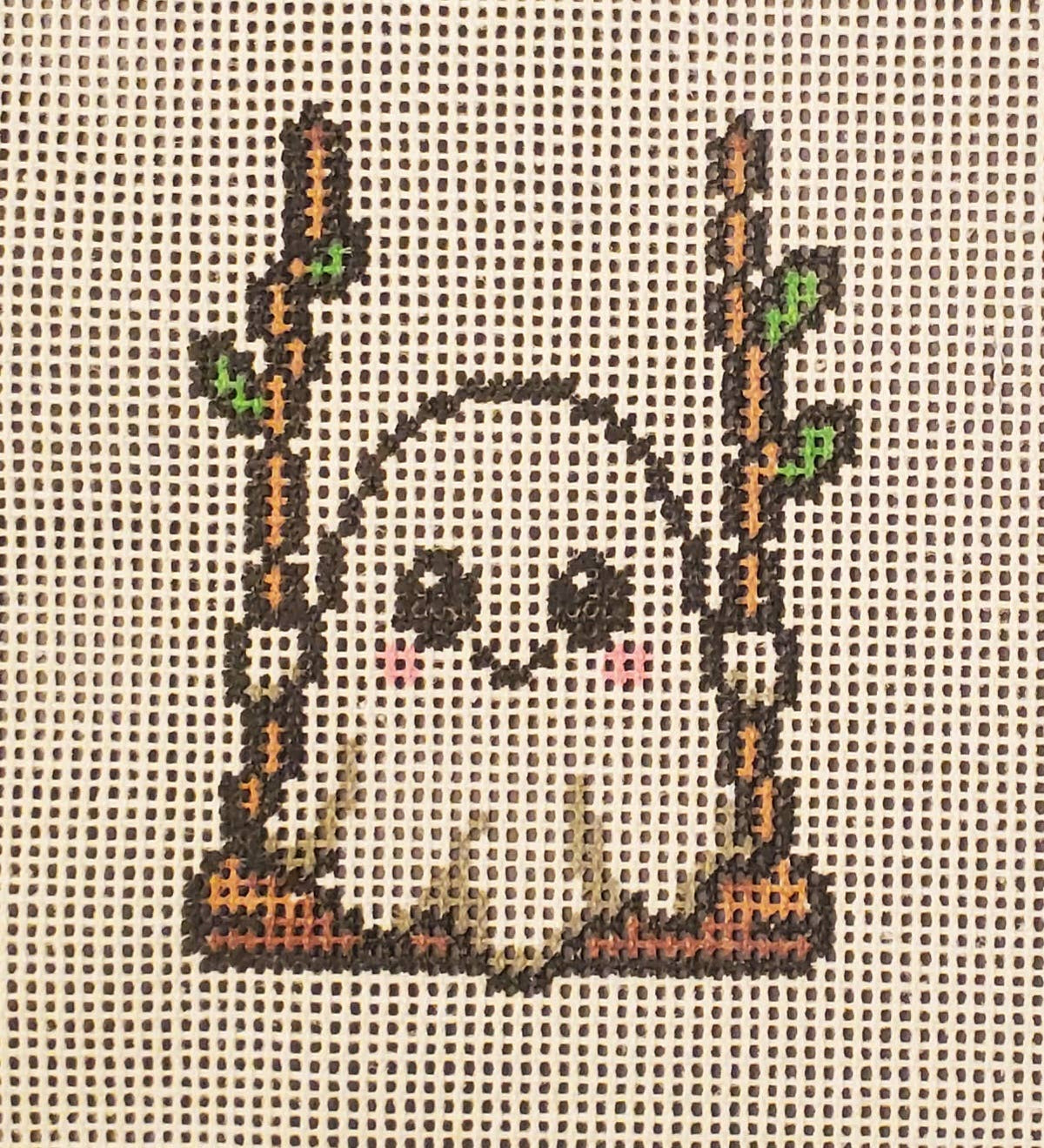 Halloween ghost swinging needlepoint hand painted canvas