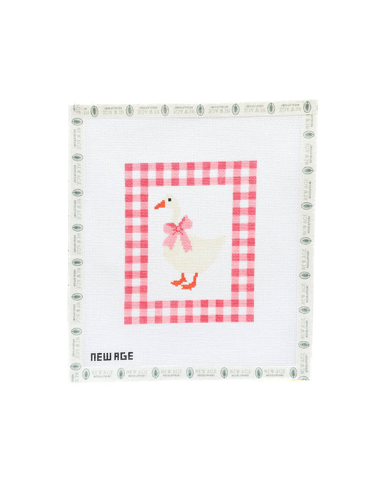 Gingham Baby Goose - 18 Mesh Needlepoint Canvas