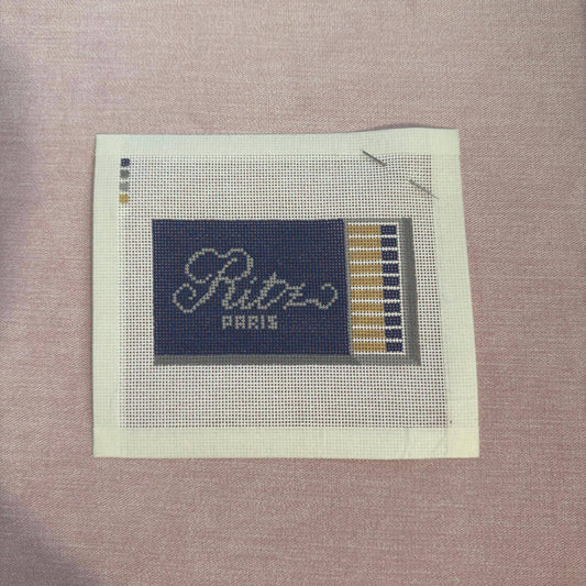 Chic Paris Hotel Matchbox Canvas – Hand Painted, 18 Mesh