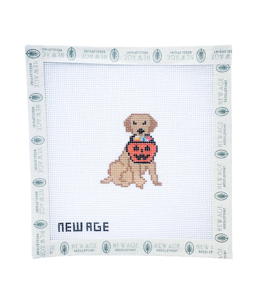 Halloween Golden Retriever - 18 Mesh Needlepoint Canvas